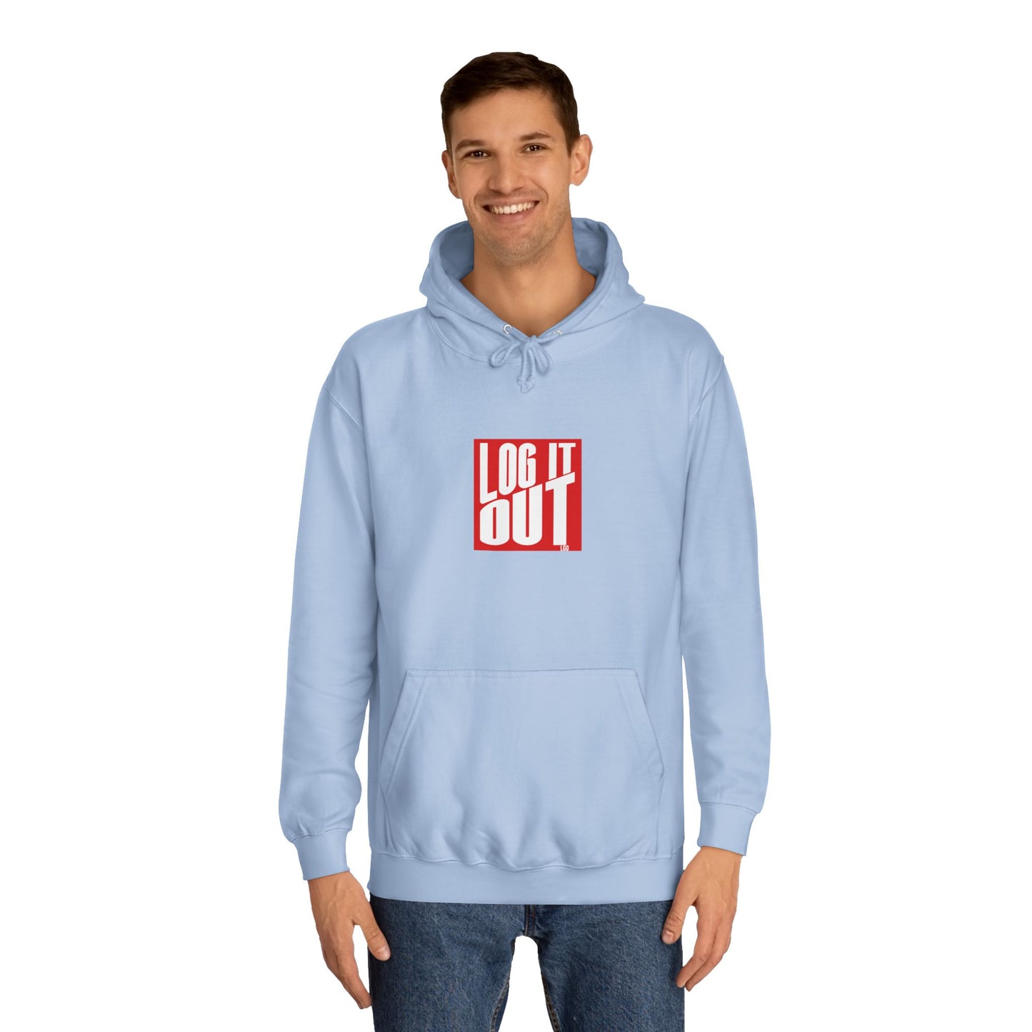 Unisex Hoodie with 'LOG IT OUT' Design for Everyday wear, Gift for Graduates, Relaxed Fit Hoodie,