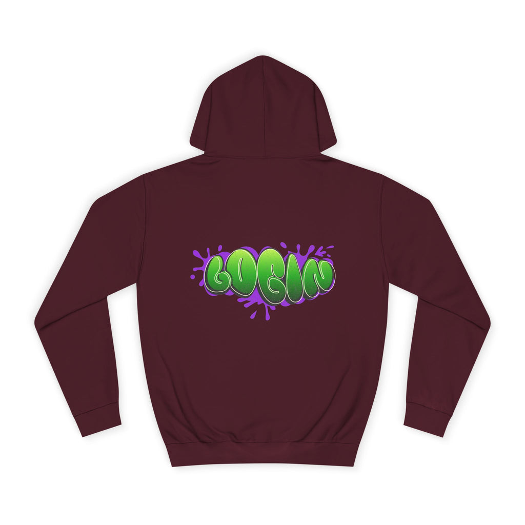 Hoodie with Green Graffiti "Login" Design - Streetwear Pullover