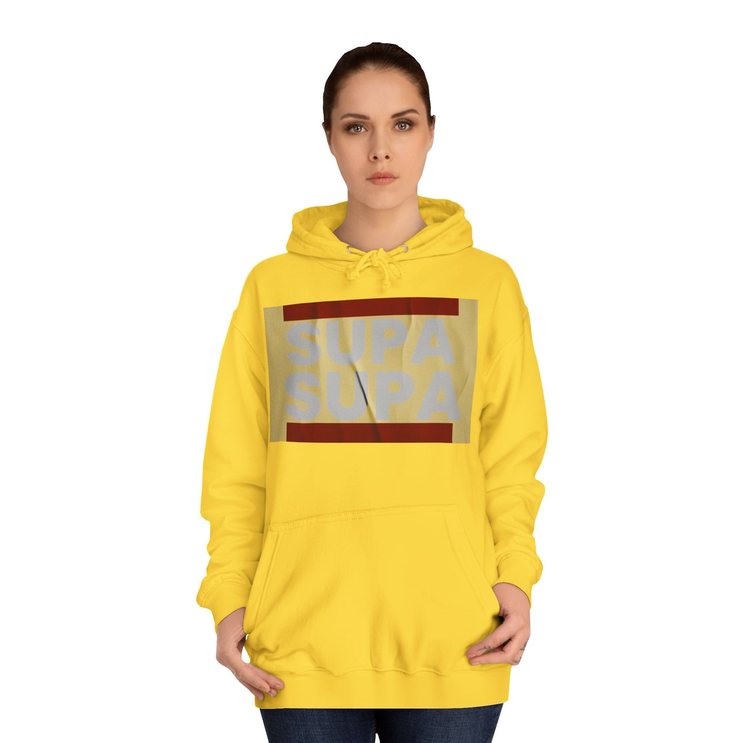 Unisex Hoodie with 'SUPA SUPA' Design, Cool Casual Wear, Perfect, Gifts for Graduates, Cozy Layering