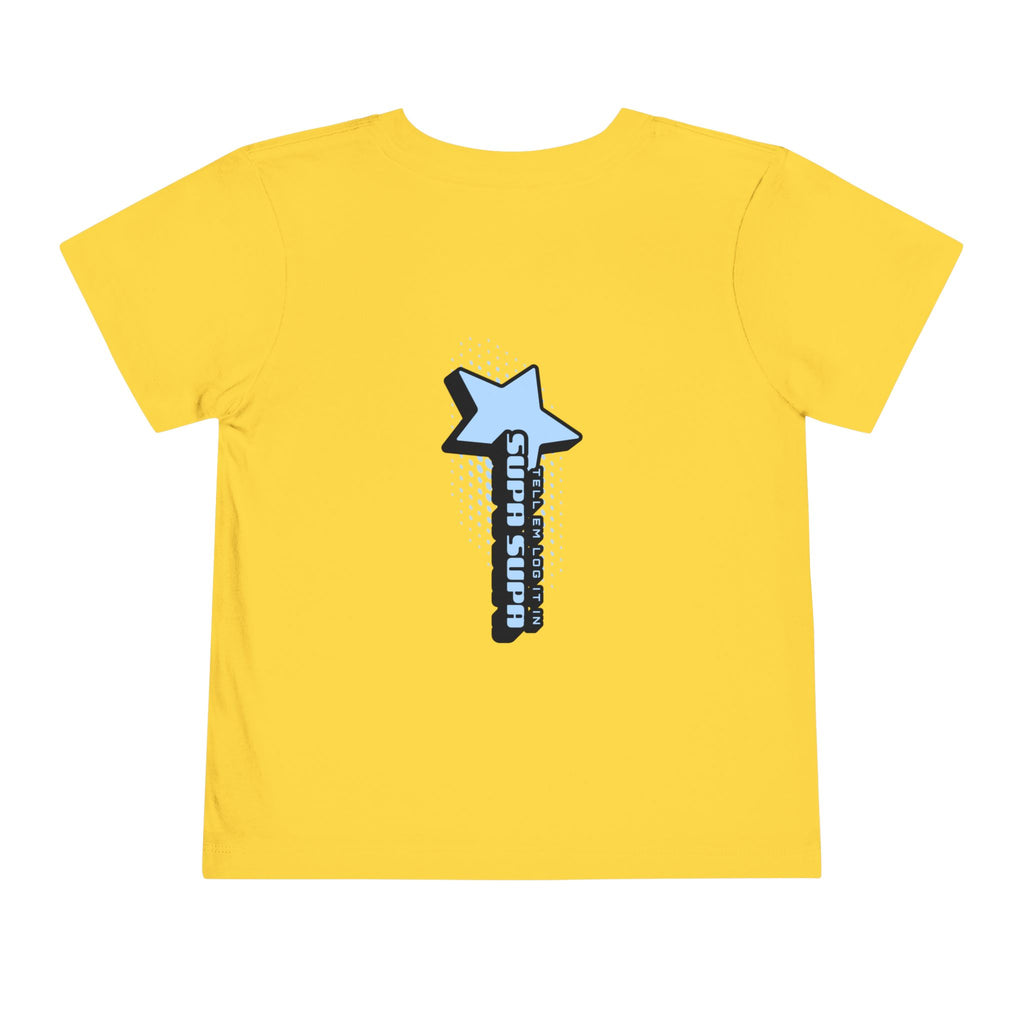 Toddler Tee — Blue Star "Tell em log it in" Graphic