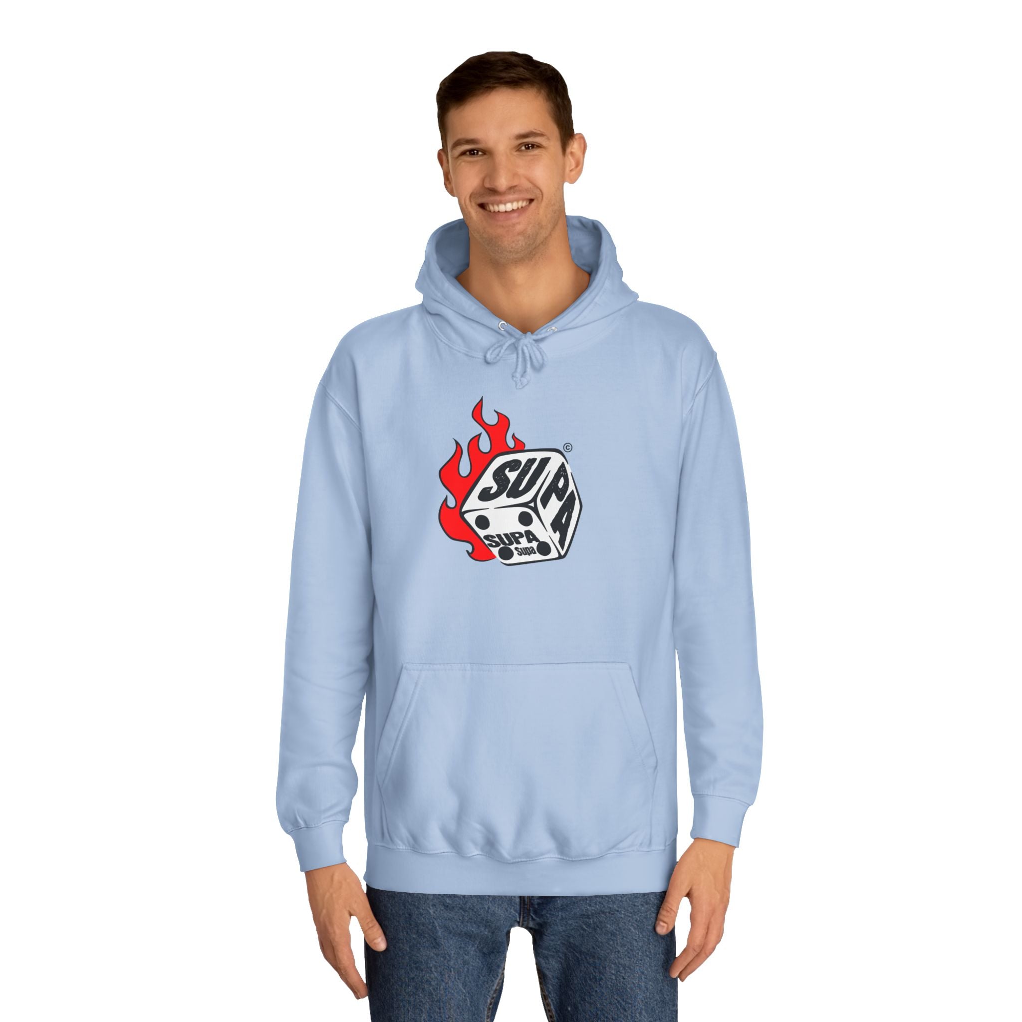 Cool Fire Graphic Unisex SUPA Hoodie, Apparel, Streetwear, Casual Wear, Unique Hooded Sweatshirt