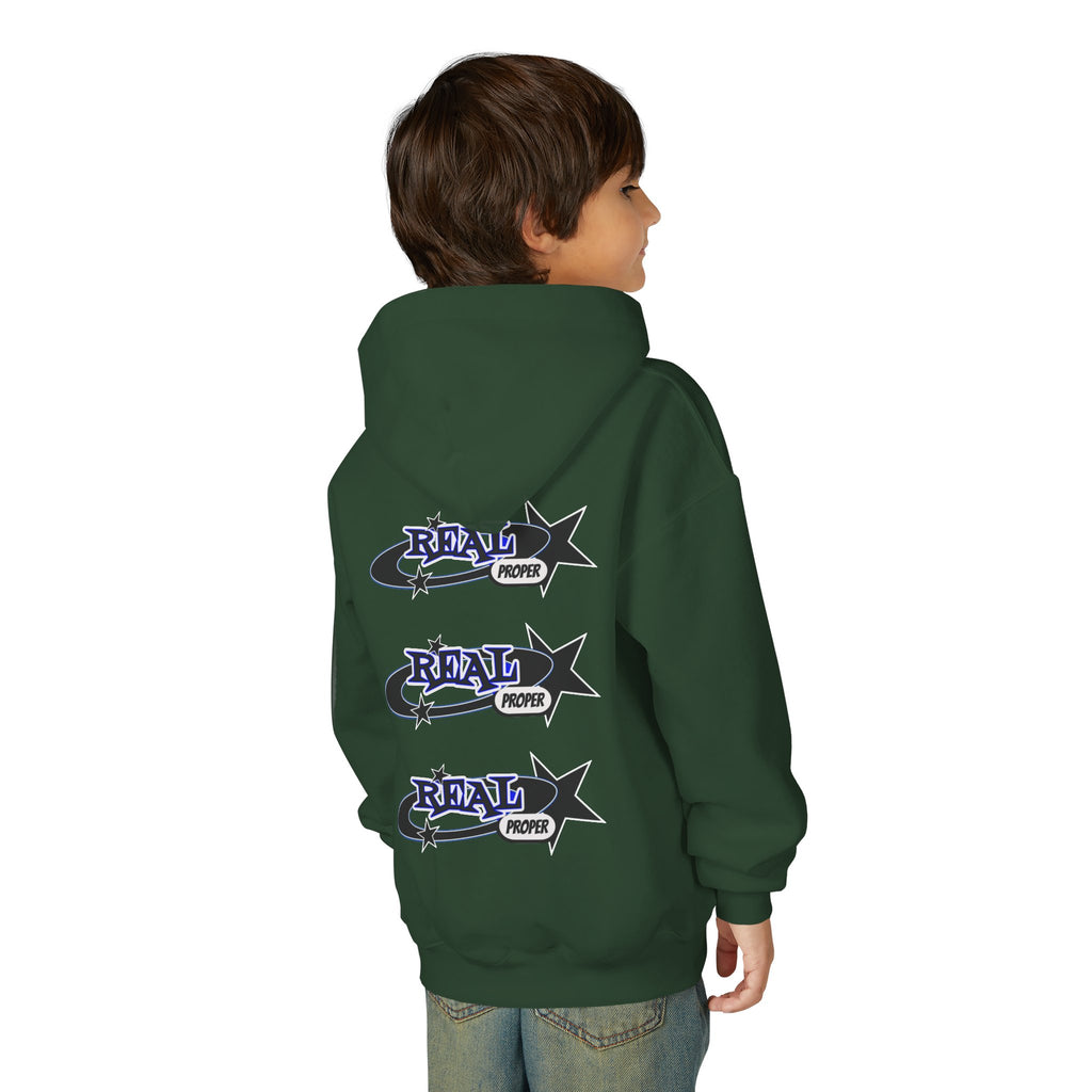 Youth Hoodie – "Real Proper" Star Graphic Pullover
