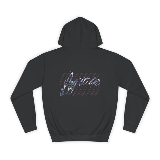 Unisex 'Log it in' Hoodie with Playful Design, Cozy Apparel, Casual Style for Everyone, Great for Gifts and Casual Events