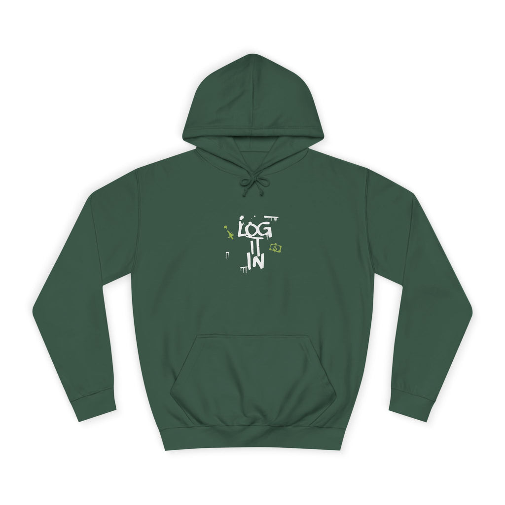 log it in Hoodie — Minimal Vintage Print