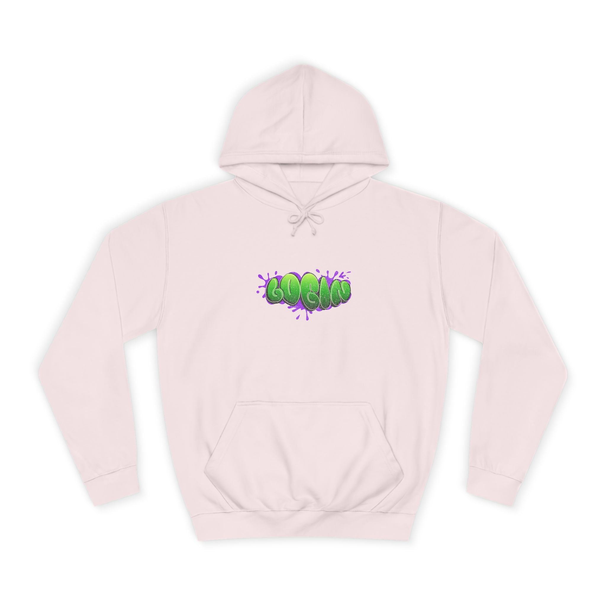 Hoodie with Green Graffiti "Login" Design - Streetwear Pullover