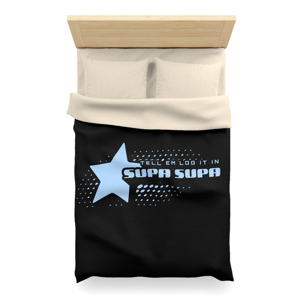 "Tell em log it in" Star Microfiber Duvet Cover — Retro Pop Graphic Bedding