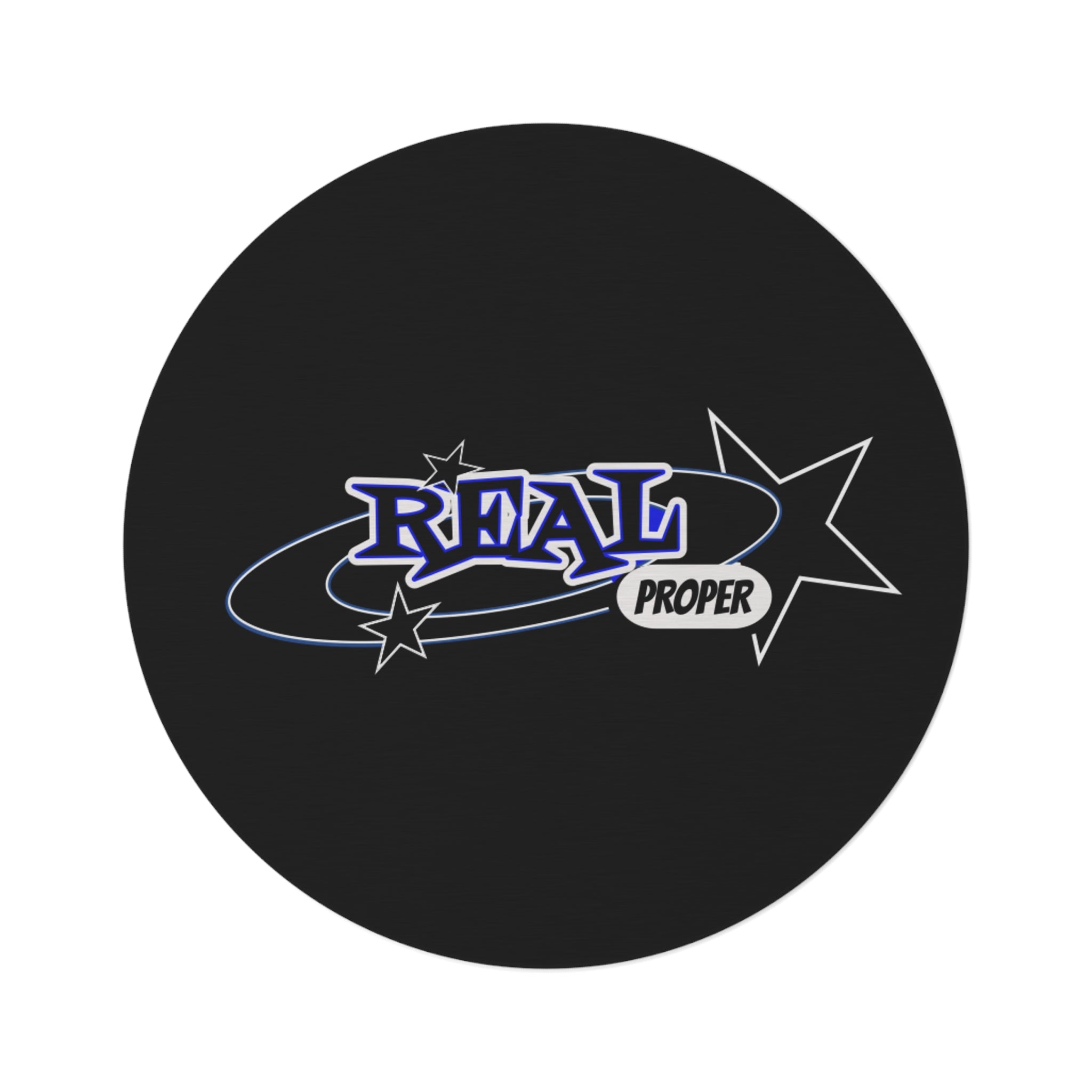 Round Rug — 'Real Proper' Retro Star Graphic Rug
