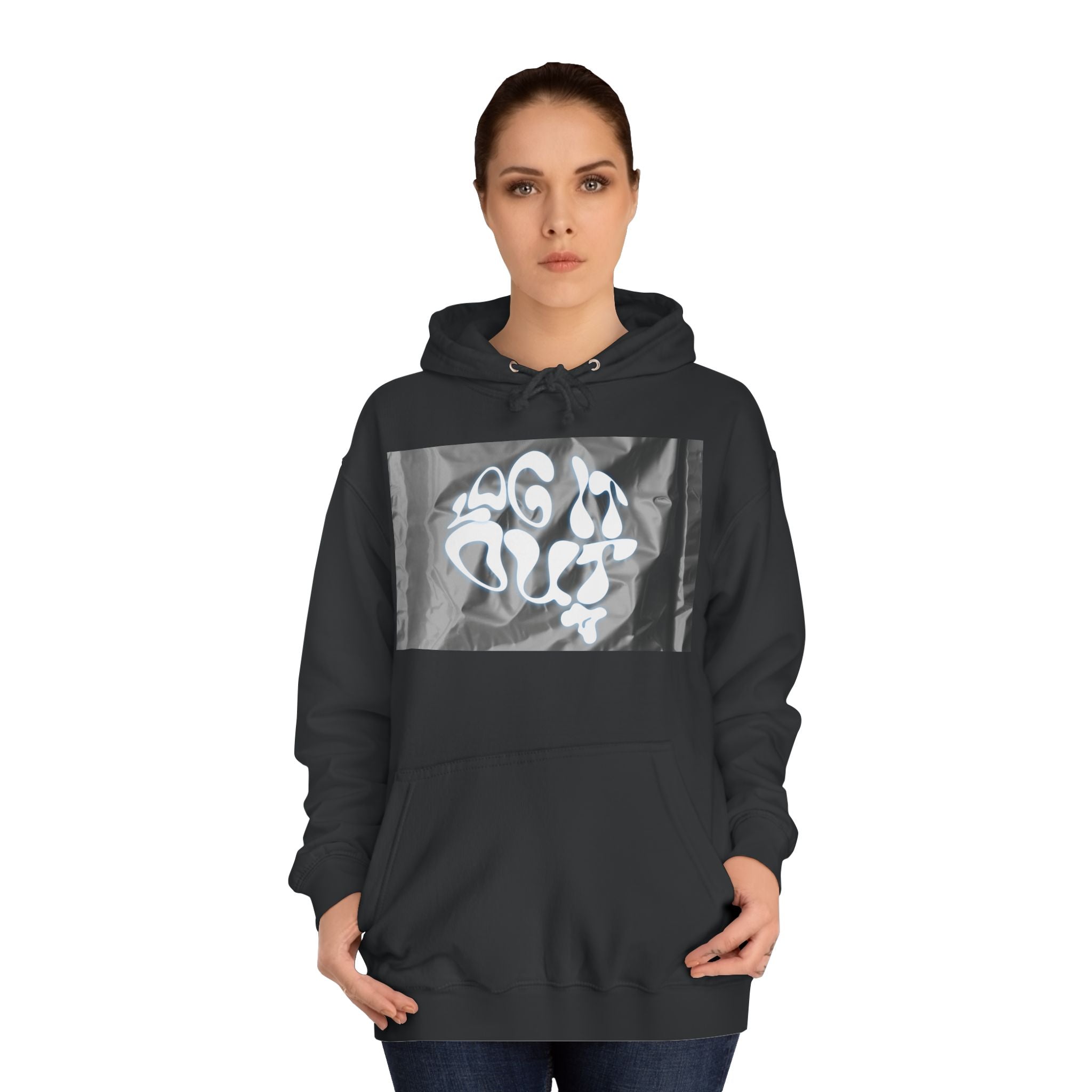 Cozy Unisex 'LOG IT OUT' Hoodie with Abstract Design, Sweatshirt, Graphic Hoodie, Casual Wear, Perfect Fit