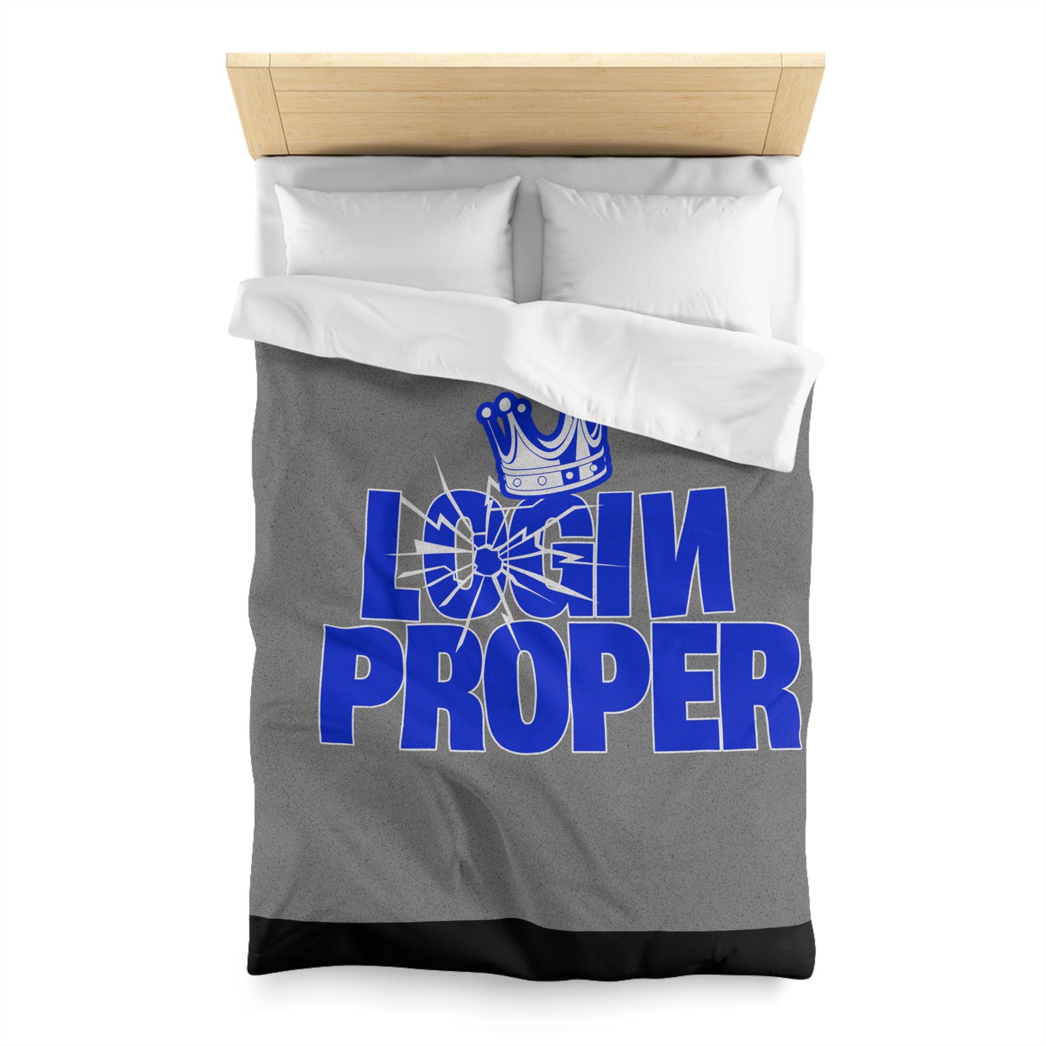Login Proper Duvet Cover — Bold Royal Crown Graphic Bedding