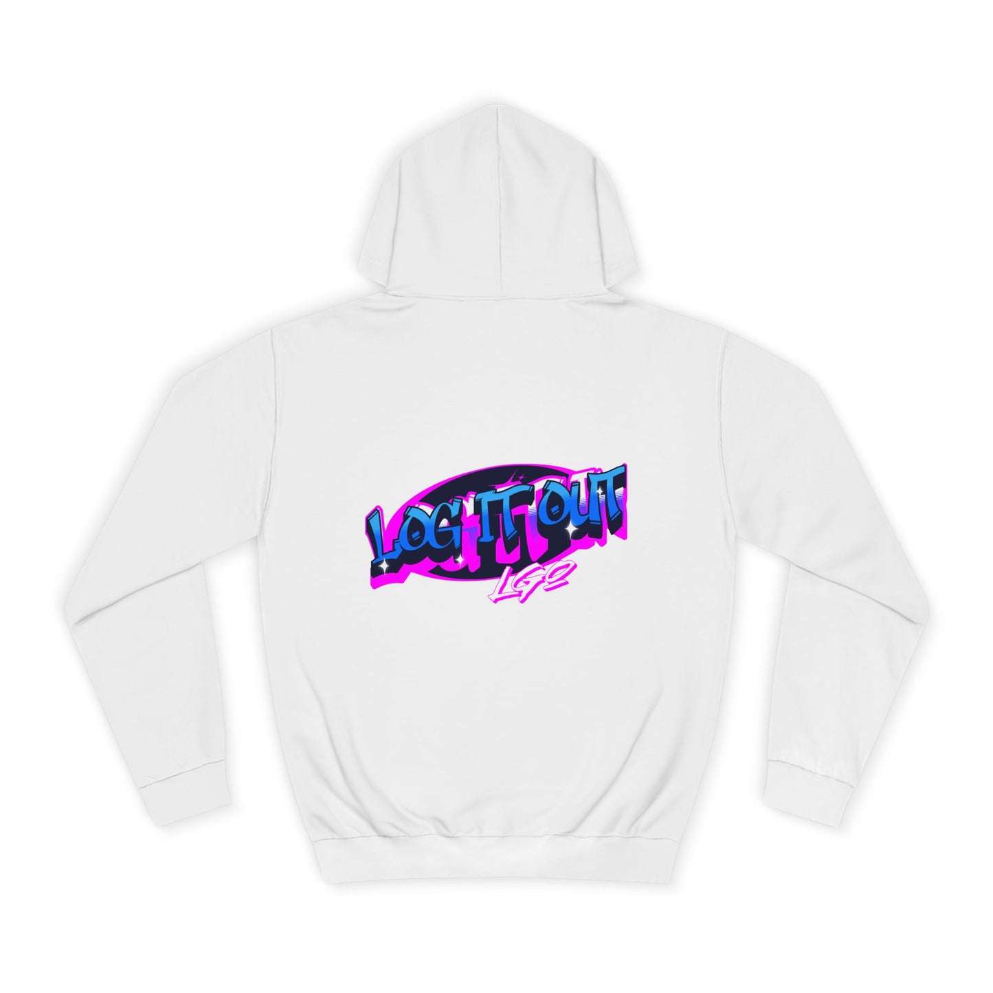 Vibrant Graffiti"Log it out"Hoodie, Unisex Fashion, Casual Wear, Student Apparel, Street Style, Gift for Graduates