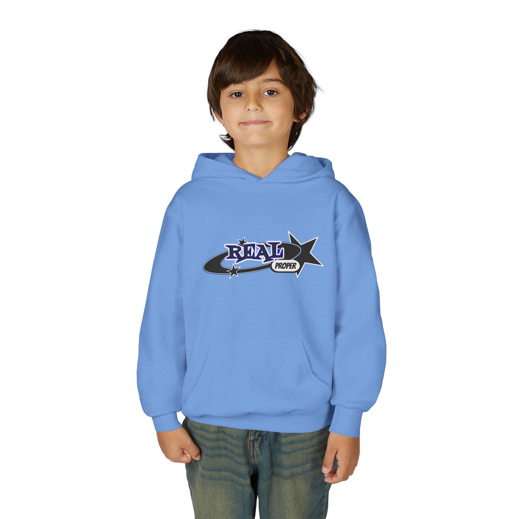 Youth Hoodie – "Real Proper" Star Graphic Pullover