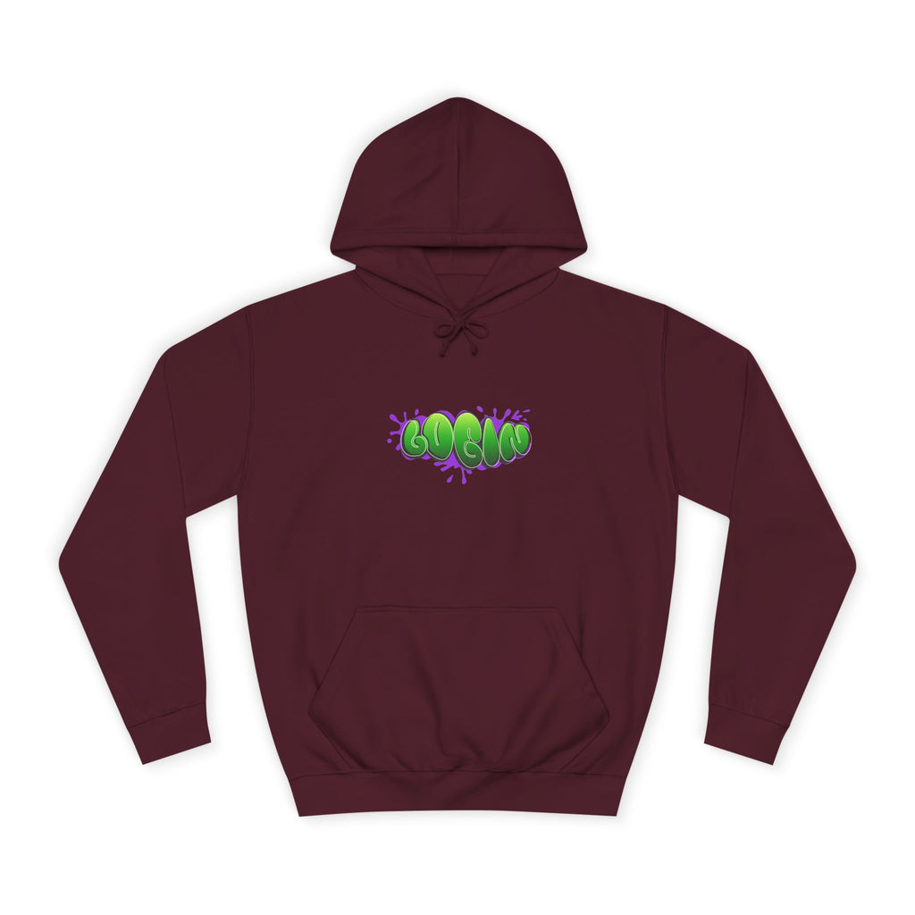 Hoodie with Green Graffiti "Login" Design - Streetwear Pullover