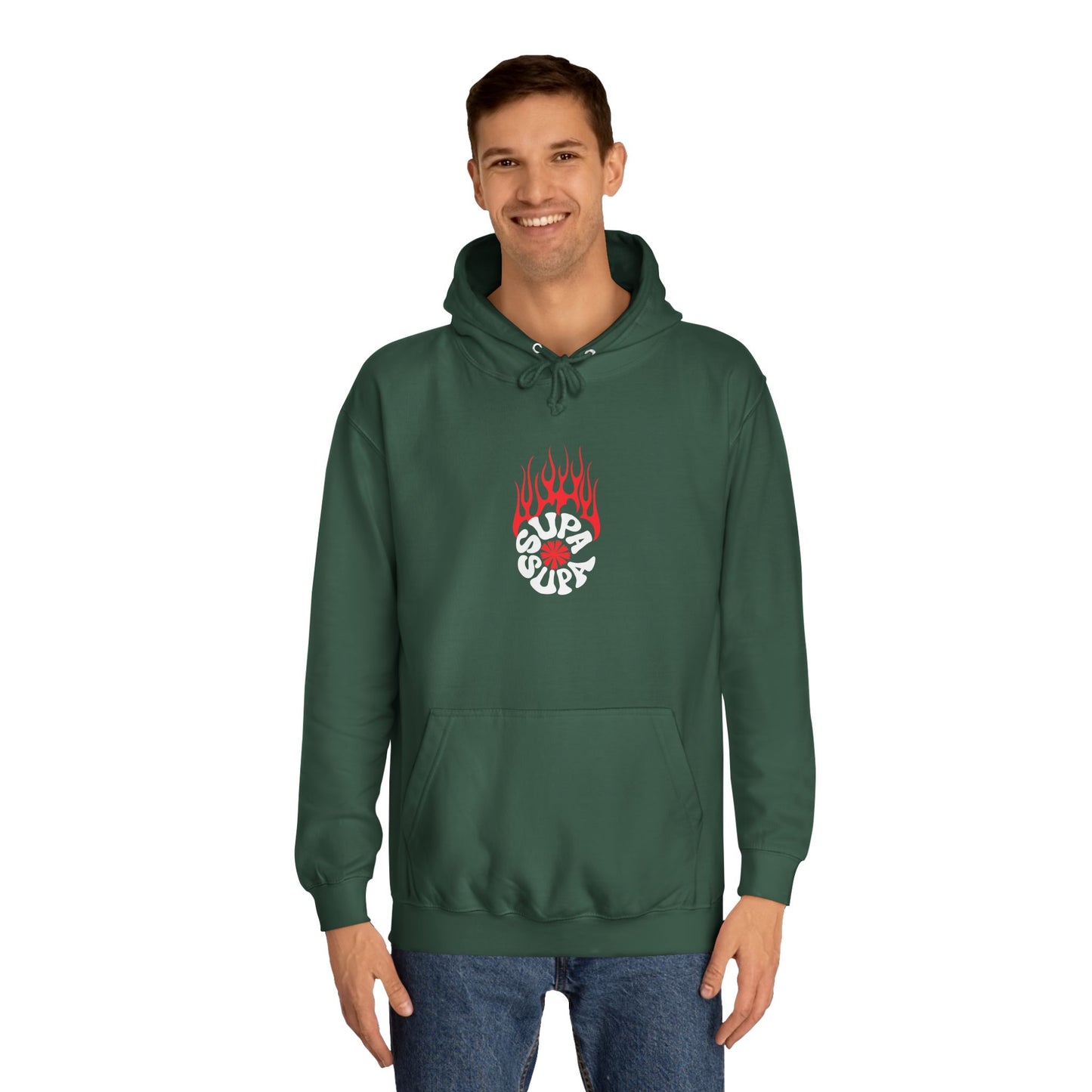 Unisex Flame Supa Supa Graphic Hoodie - Casual Streetwear
