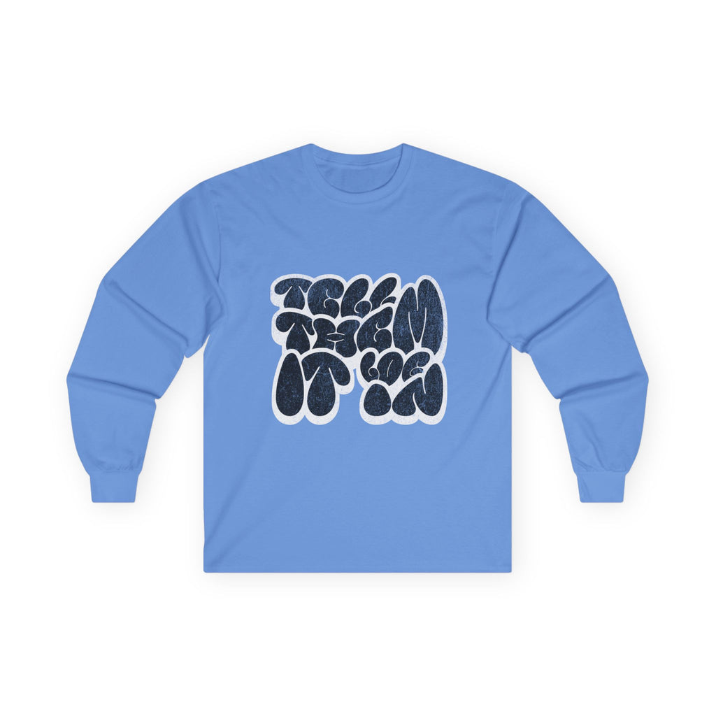 Long Sleeve "LOG IT IN" Tee — Retro Pebble Typography Graphic