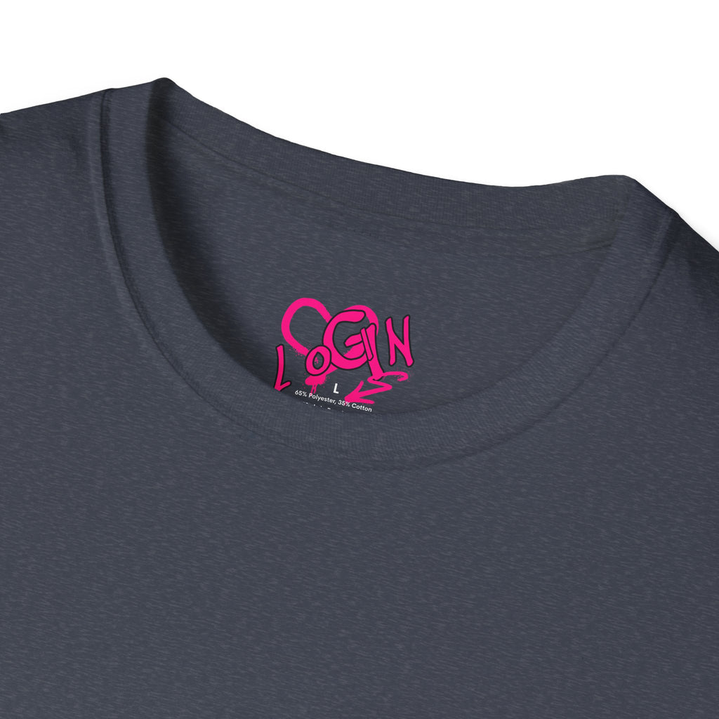 T-Shirt — Pink Graffiti 'Login' Streetwear Tee