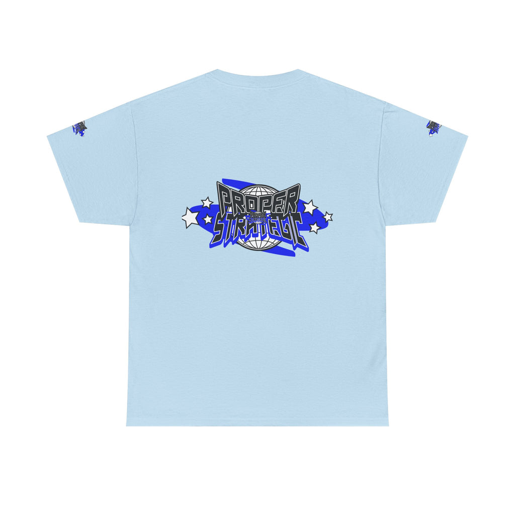 Proper 'Strategic' Graphic Tee — Retro Blue Streetwear T‑Shirt