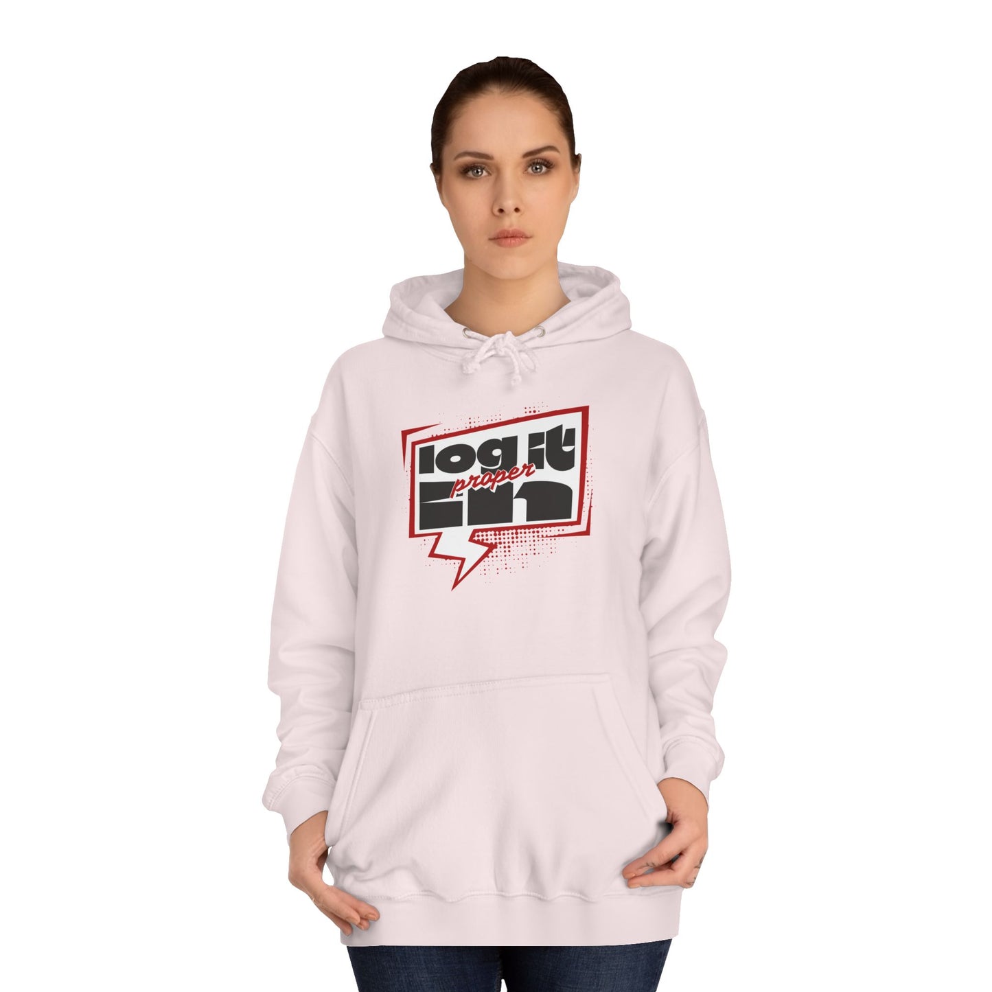 Unisex Log it in Hoodie - Casual Streetwear, College Apparel, Gift, Comfortable Hoodie, Unique Graphic Sweatshirt