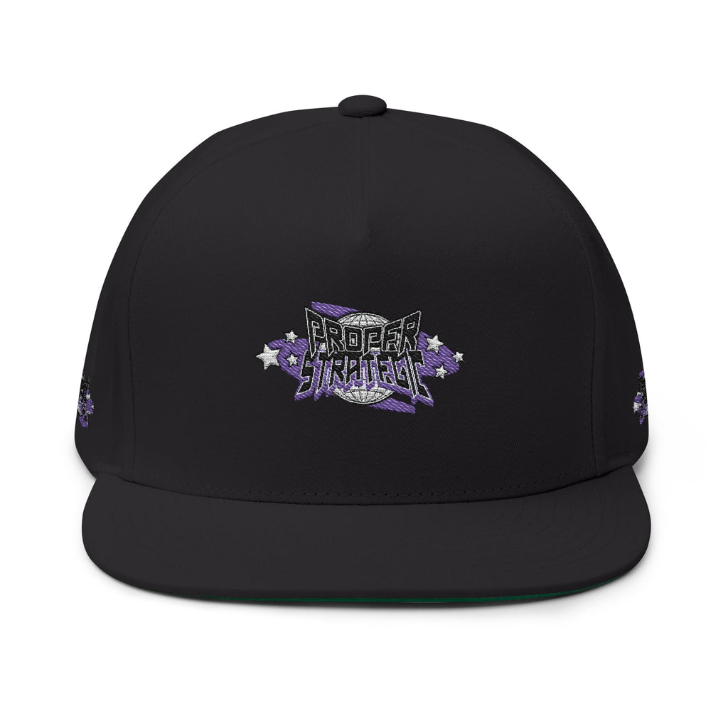 Embroidered 'Strategic' Flat Bill Cap — Retro Streetwear Snapback