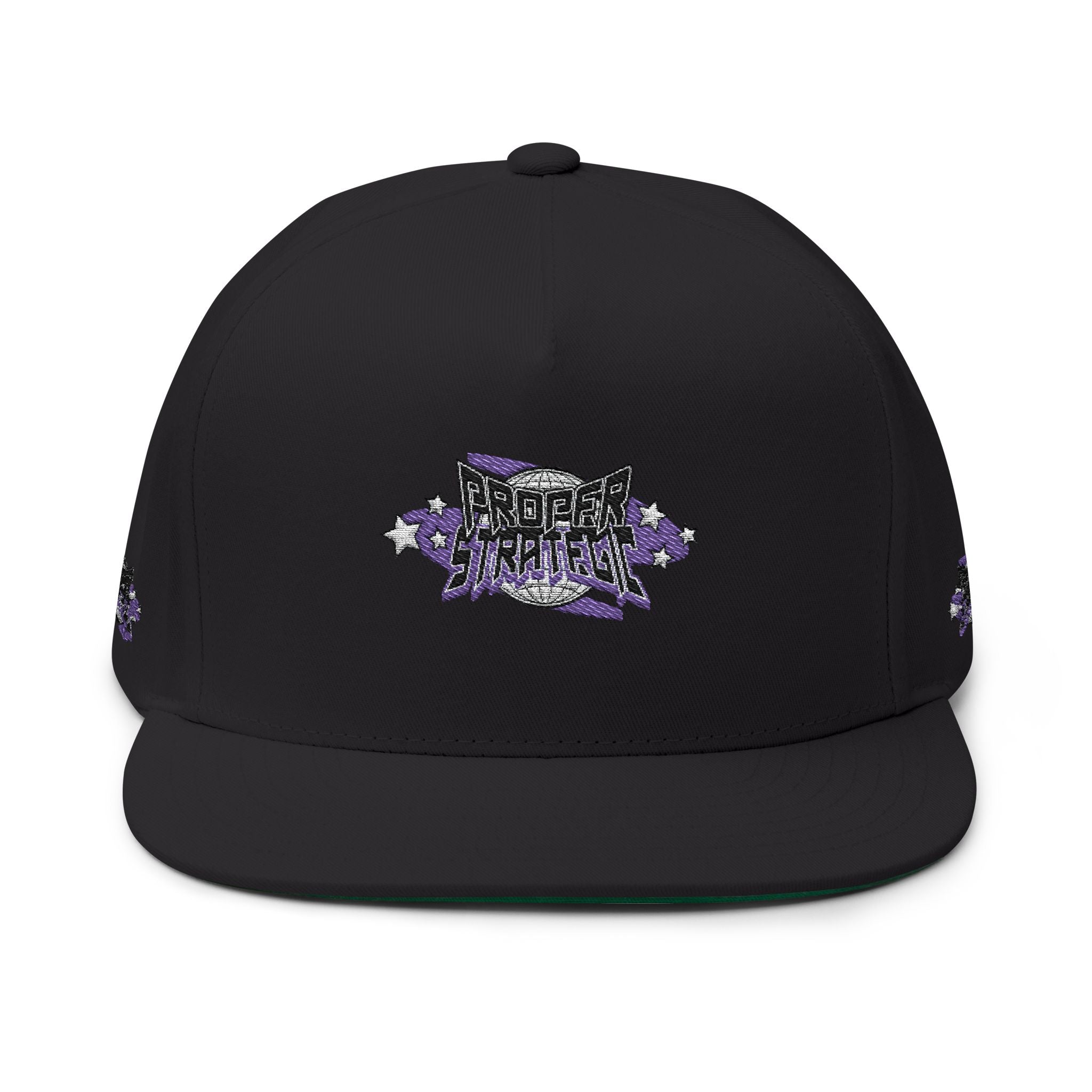 Embroidered 'Strategic' Flat Bill Cap — Retro Streetwear Snapback