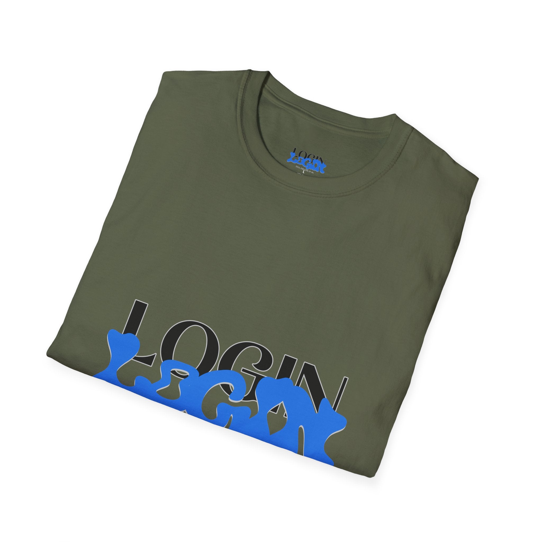 Login Graphic T-Shirt — Blue Drip Logo Tee