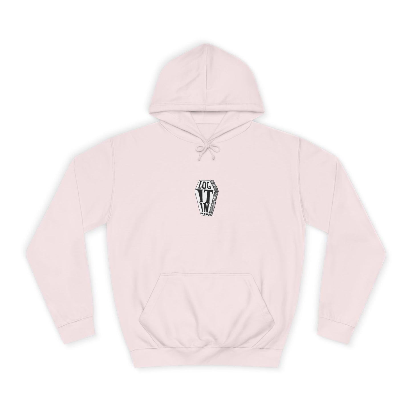 Edgy Unisex Log it in Hoodie, Casual Streetwear, Unique Gift, Trendy Apparel, Halloween Costume, Cozy Lounge Wear