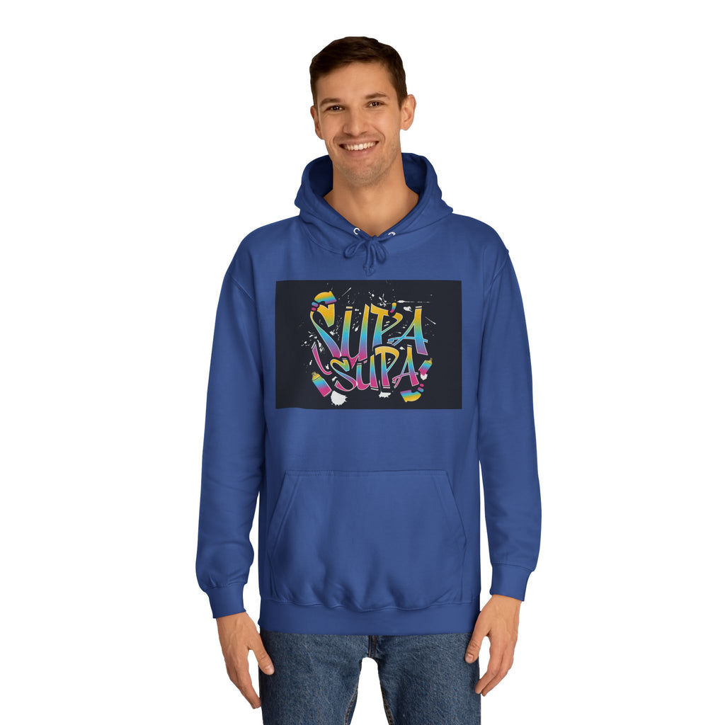 Colorful Unisex Supa Supa Hoodie, Casual Sweatshirt, Vibrant Apparel, Streetwear Hoodie
