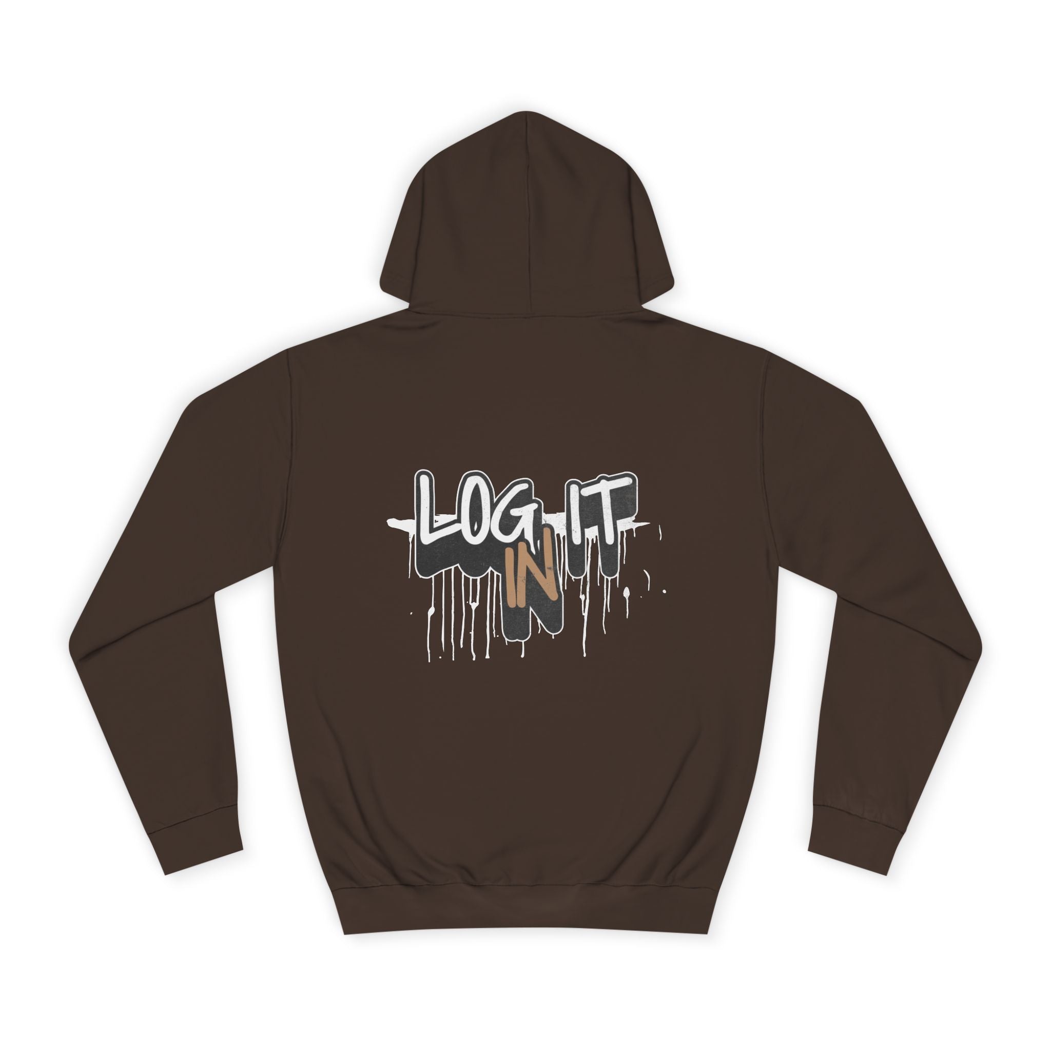 Stylish Unisex Log it in Hoodie, Cozy Custom Wear, Custom Apparel, Trendy Sweatshirt, Casual Hooded Top, Comfortable Daily Wear