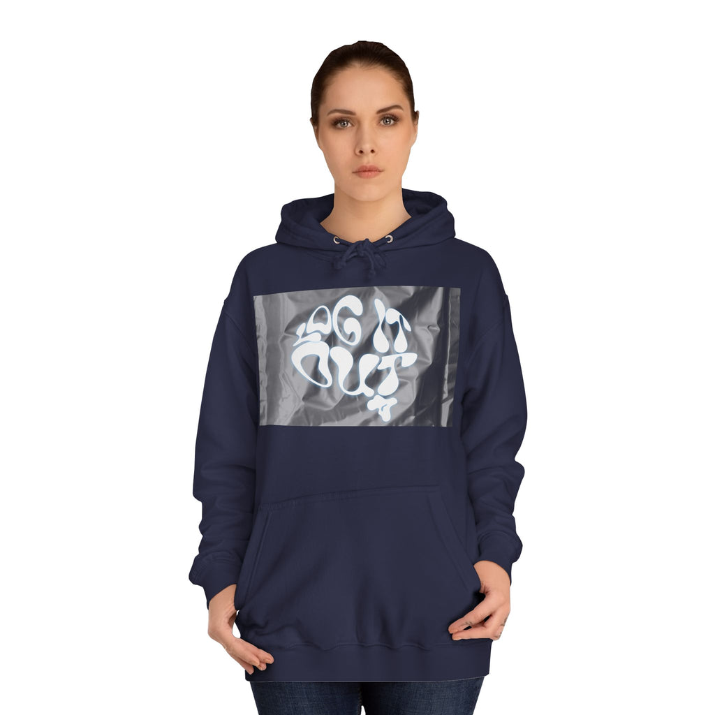 Cozy Unisex 'LOG IT OUT' Hoodie with Abstract Design, Sweatshirt, Graphic Hoodie, Casual Wear, Perfect Fit