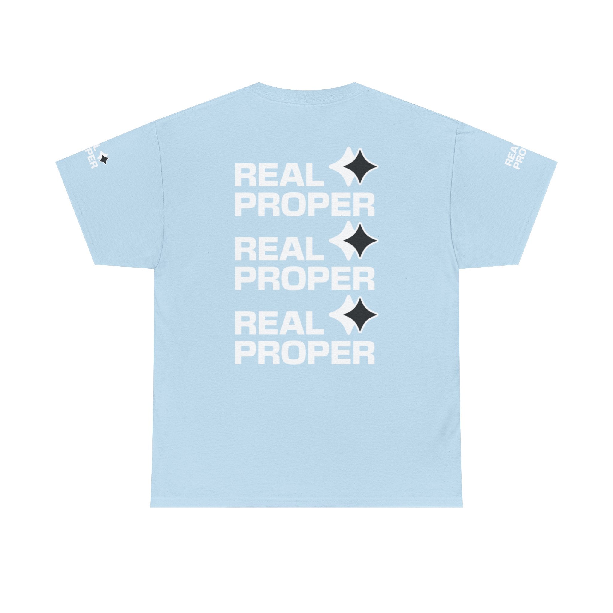 "Real Proper" Repeat Logo T‑Shirt