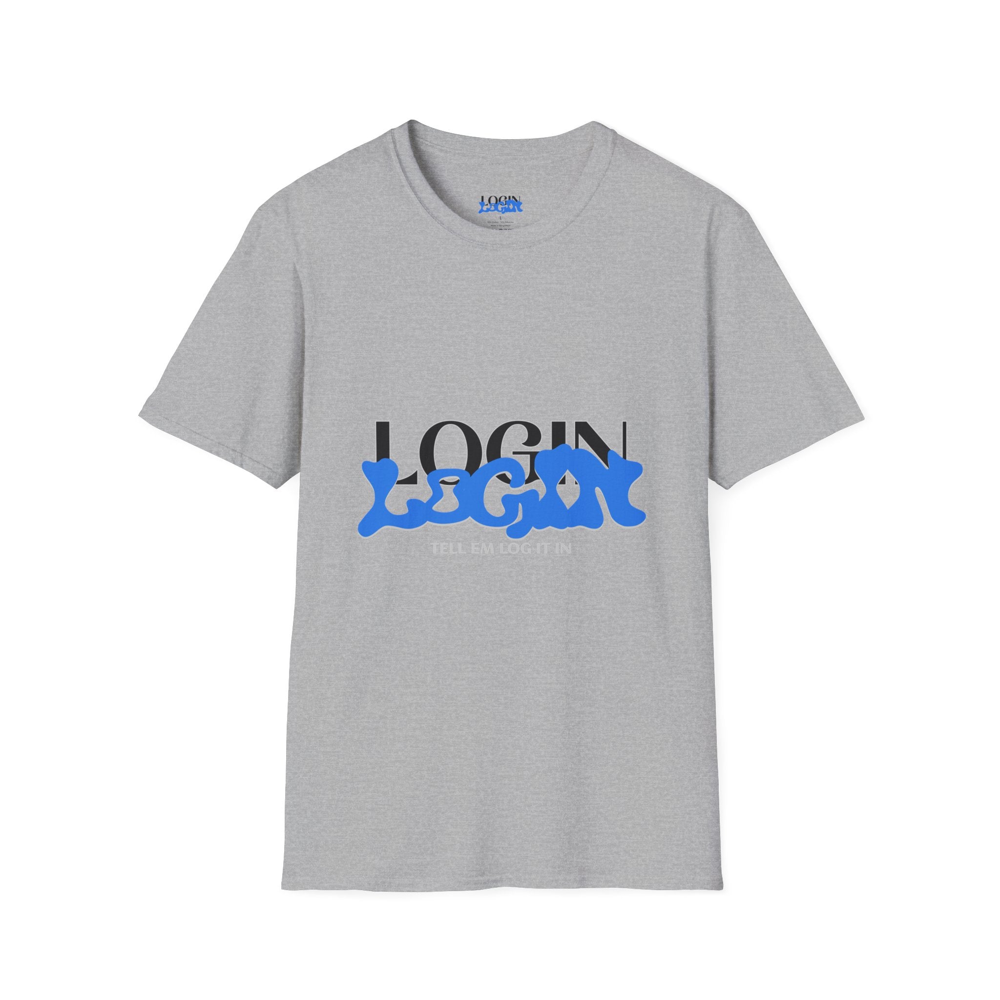 Login Graphic T-Shirt — Blue Drip Logo Tee