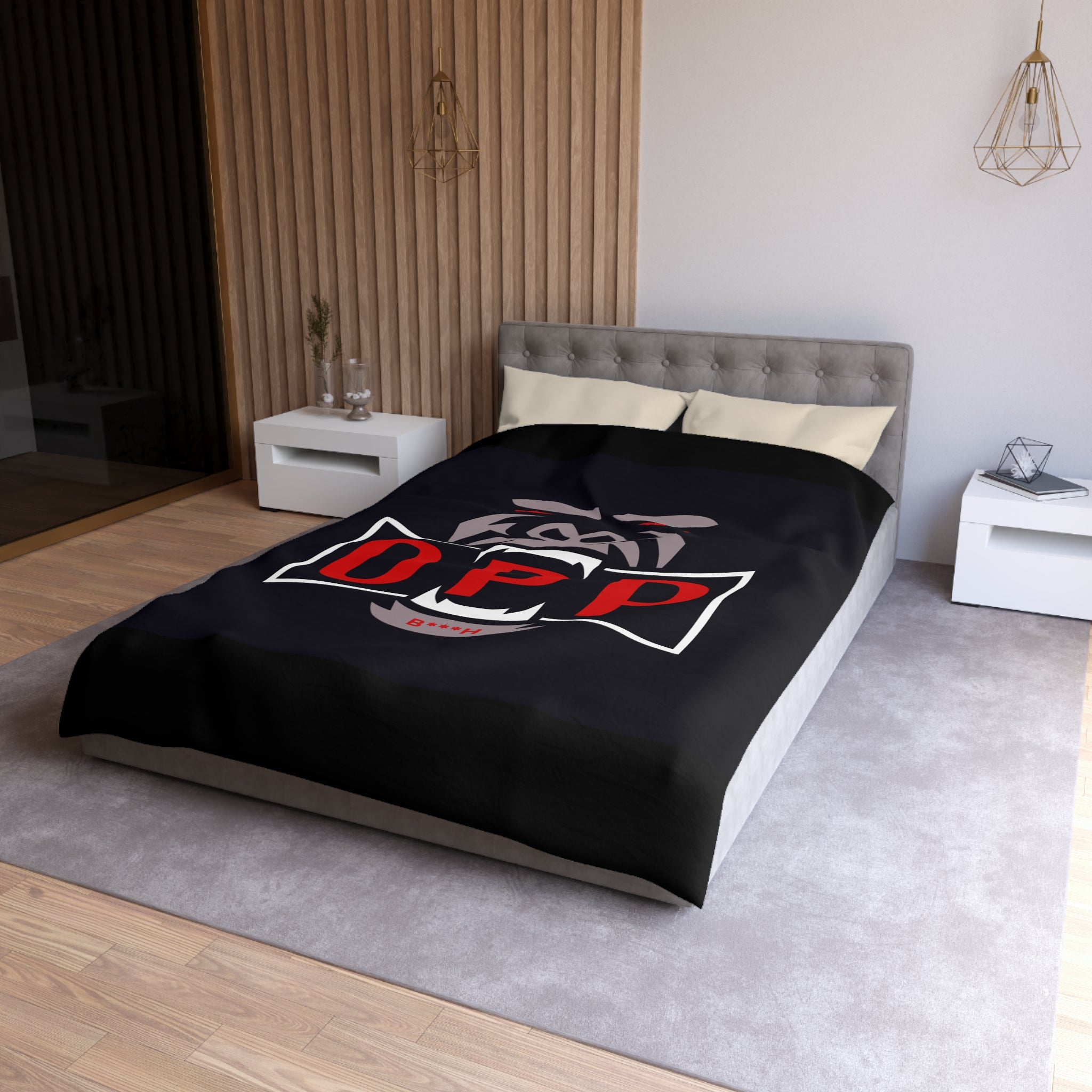 Gorilla OPP Microfiber Duvet Cover — Bold Red Logo Bedding