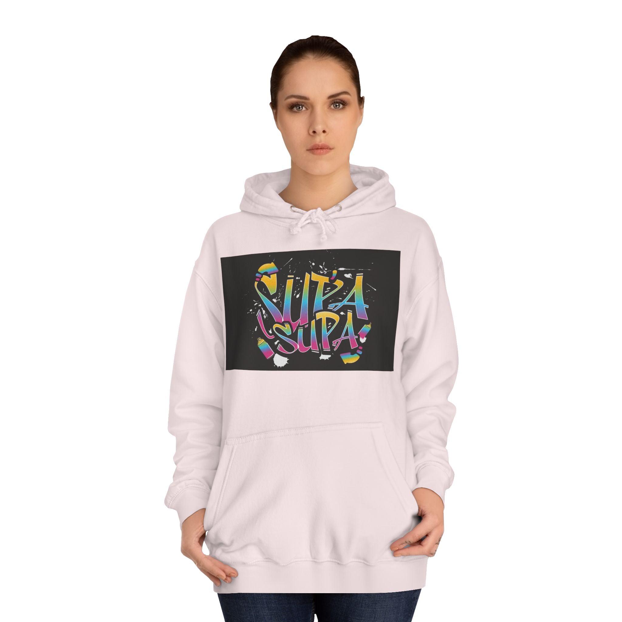 Colorful Unisex Supa Supa Hoodie, Casual Sweatshirt, Vibrant Apparel, Streetwear Hoodie