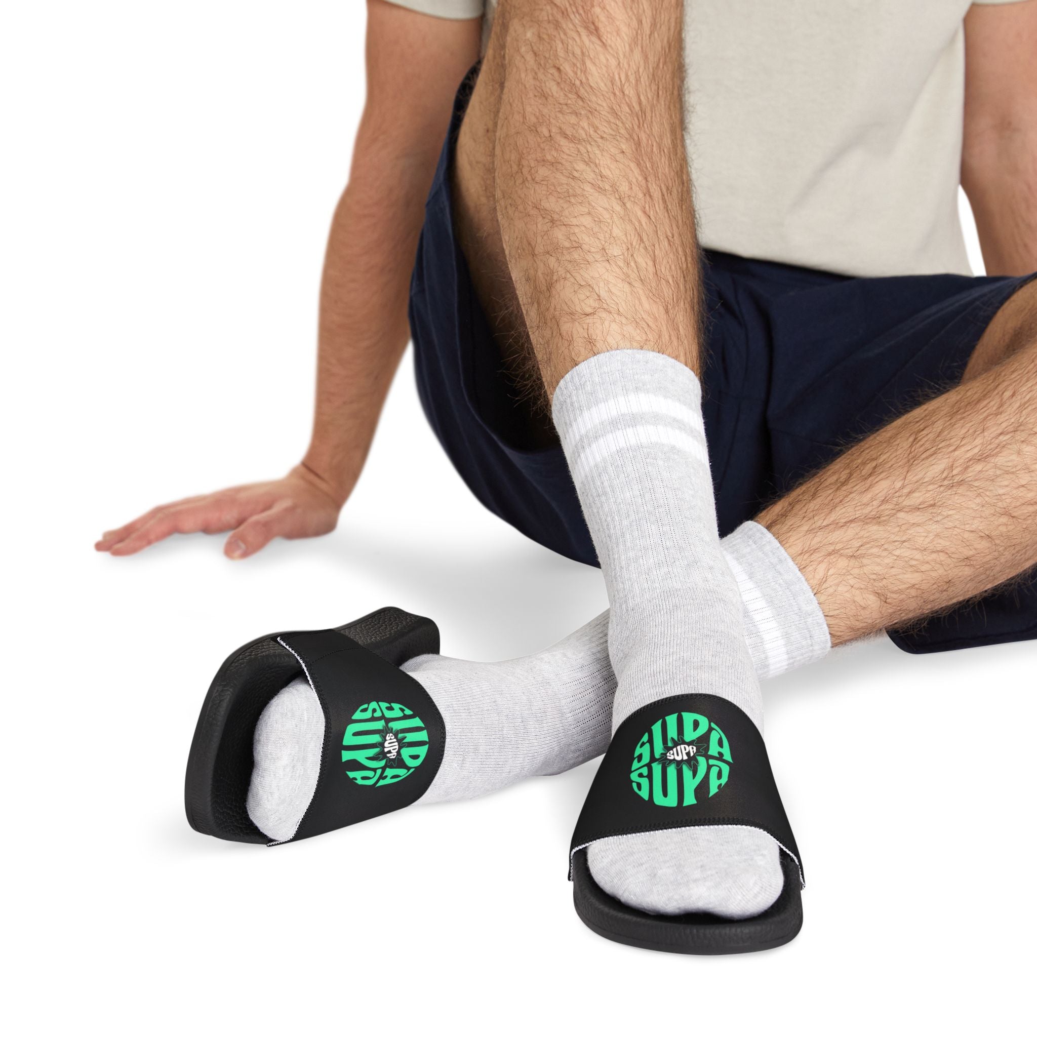 Men's Slide Sandals — Removable Strap Casual Supa Supa Slides with Bold Graphic