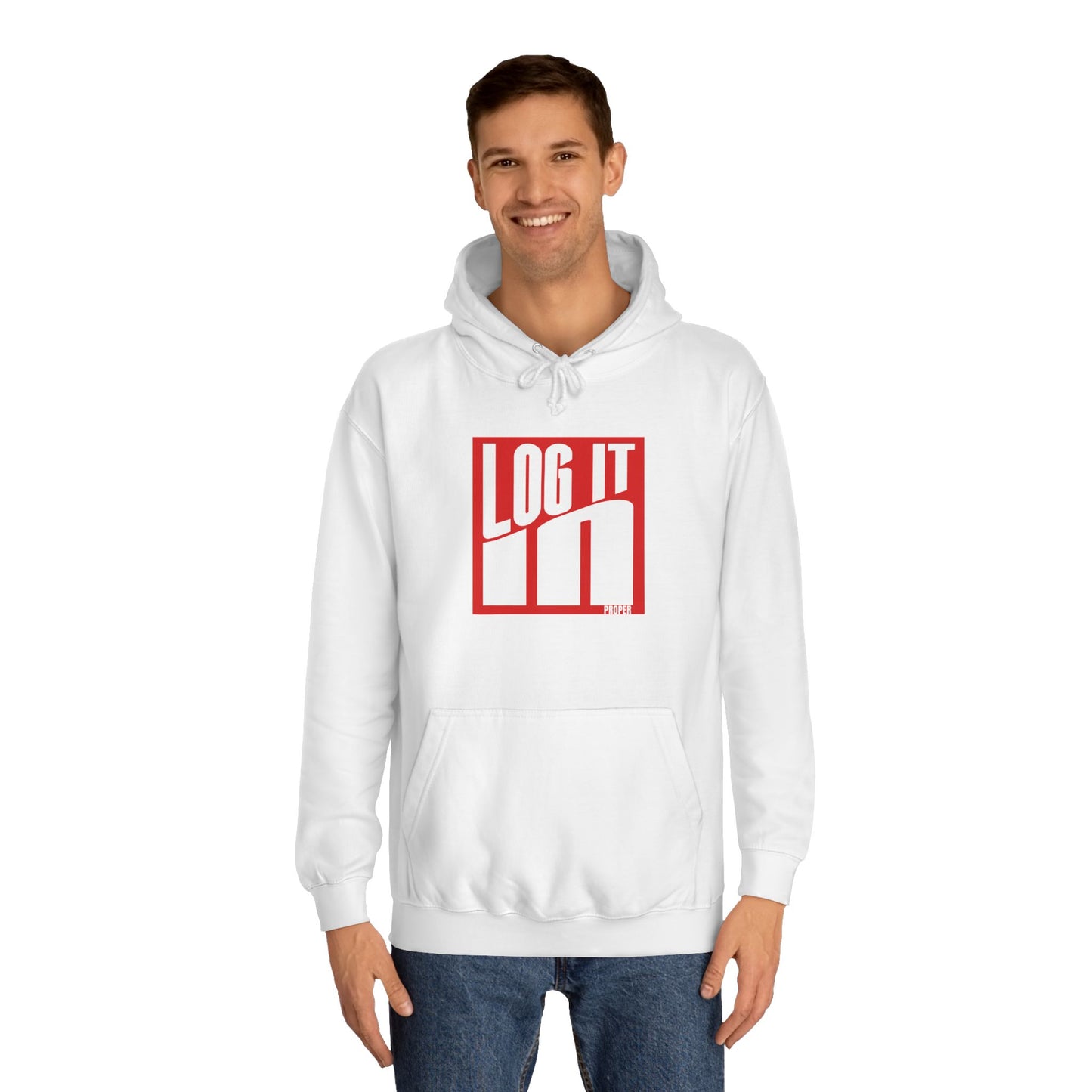 Unisex Log it in Hoodie - Trendy Campus Style, Casual Wear, Cozy Gift, Comfortable Lounge Hoodie, Essentials