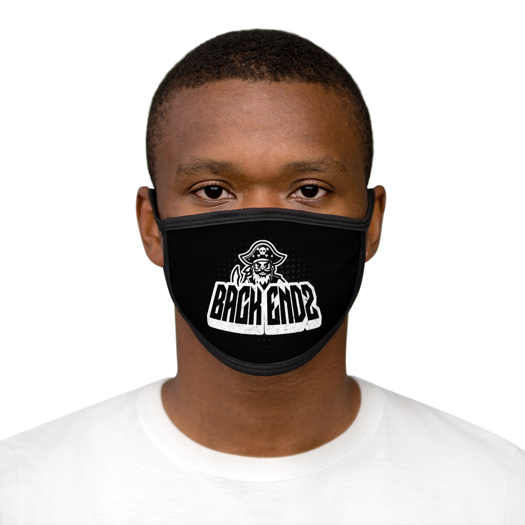 Pirate Logo Face Mask — "Back Endz" Black Cotton Blend Mask