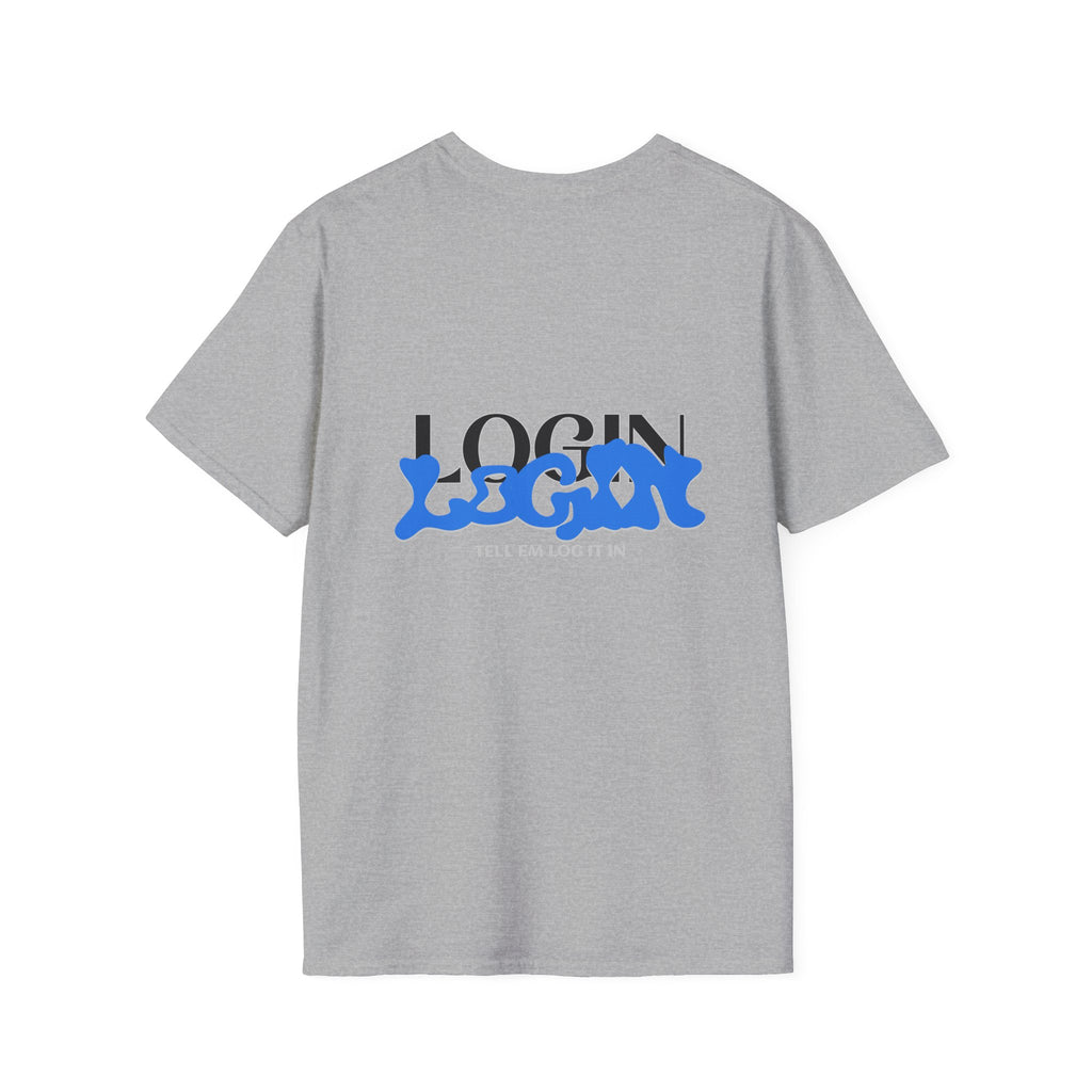 Login Graphic T-Shirt — Blue Drip Logo Tee