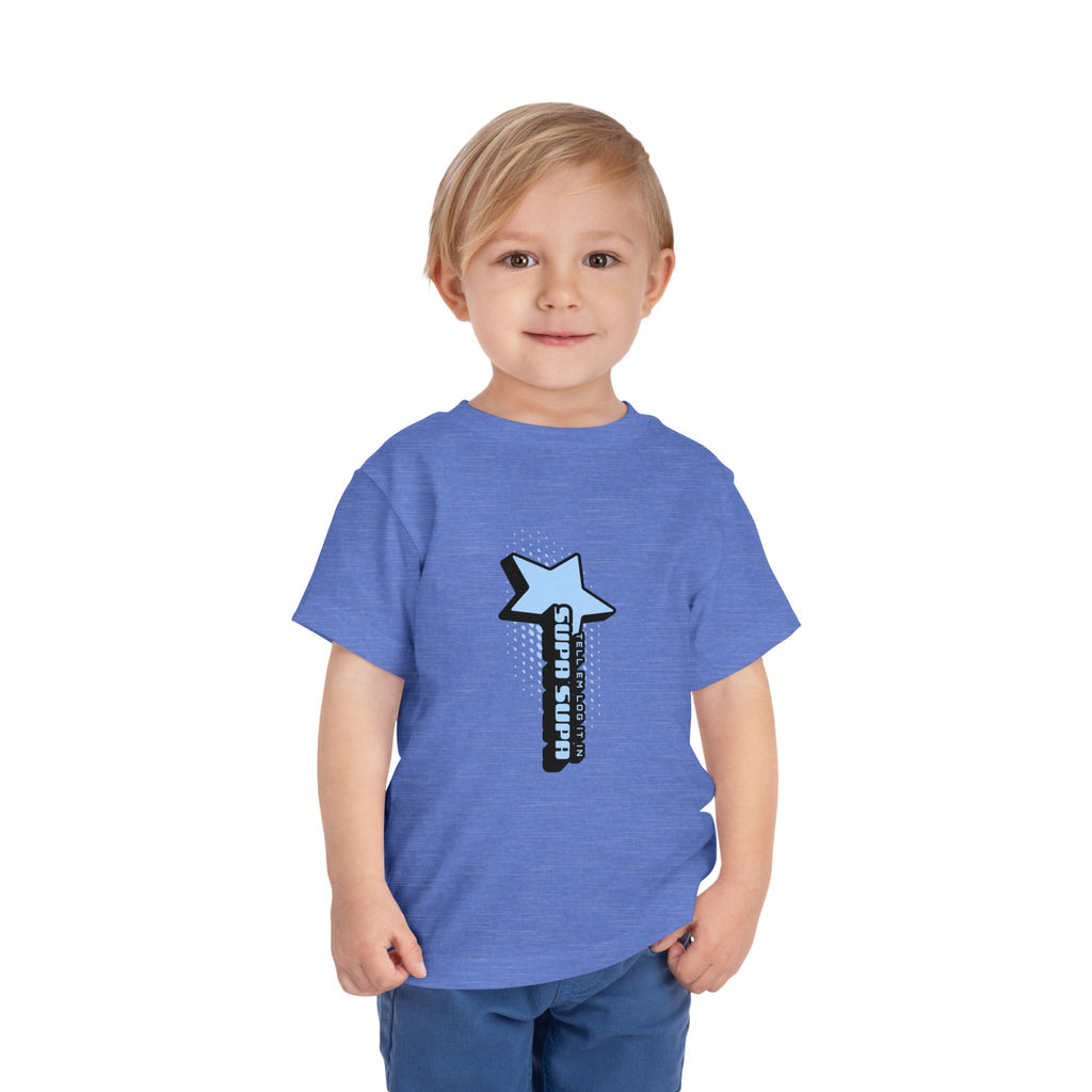 Toddler Tee — Blue Star "Tell em log it in" Graphic