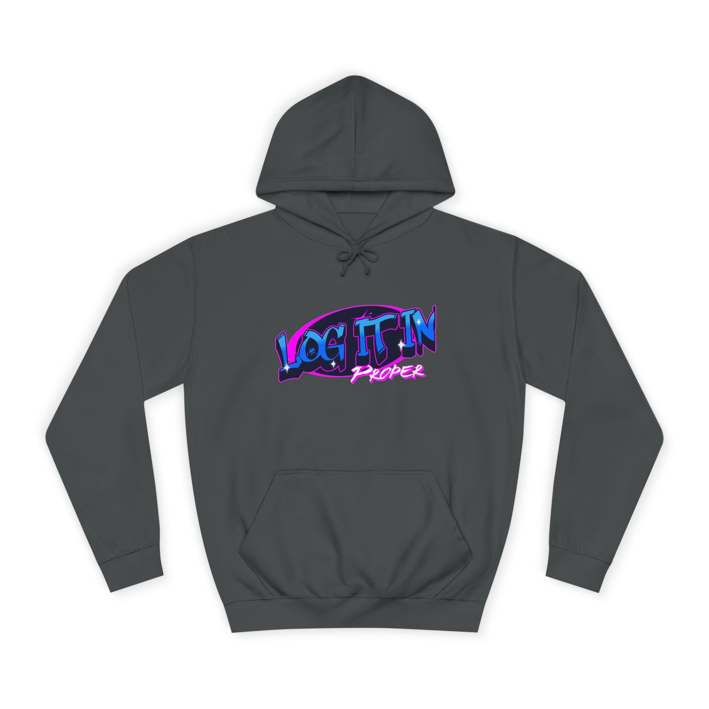 Vibrant Hoodie - Log It In, Unisex Pullover, Cozy Sweatshirt, College Apparel, Gift for Students, Trendy Fashion