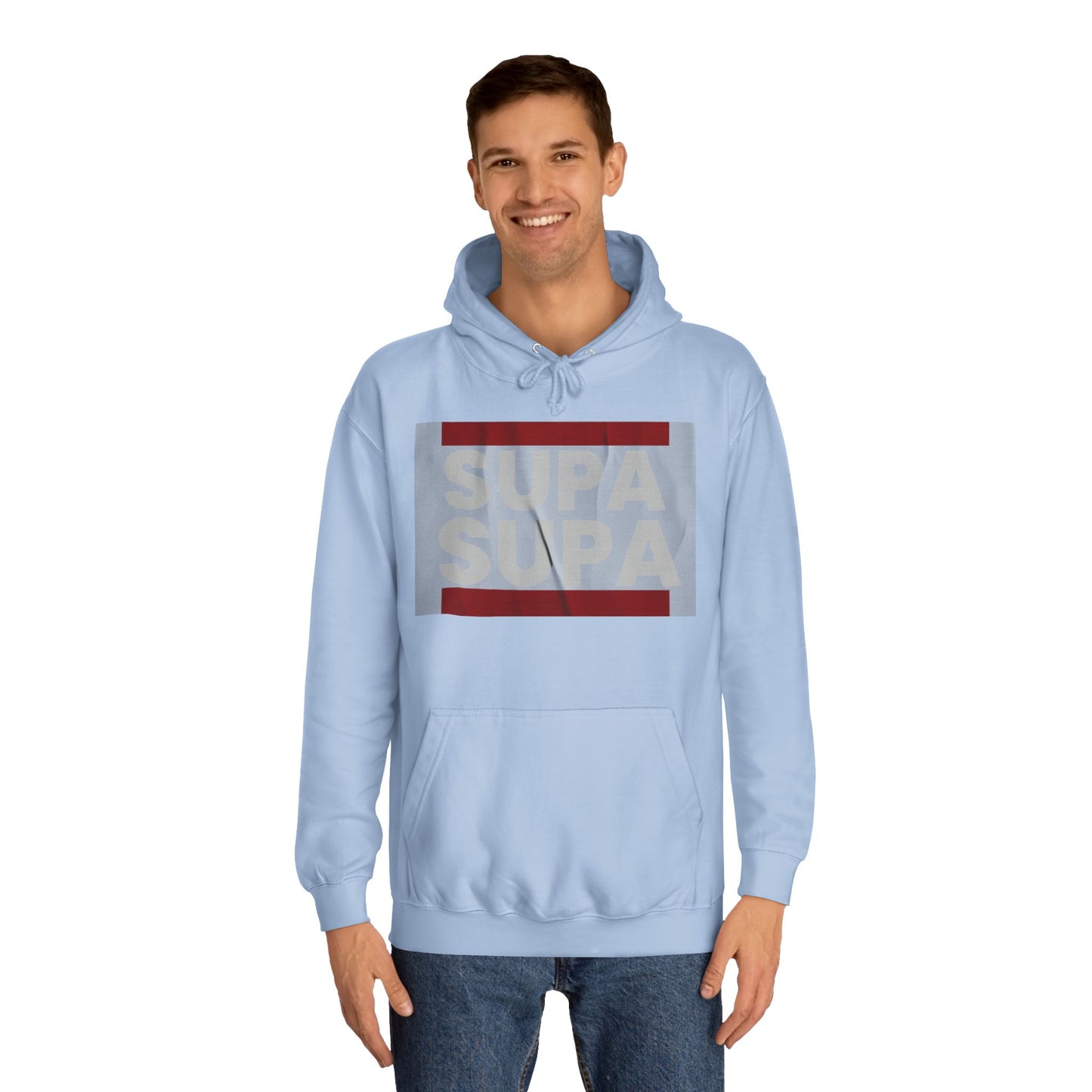 Unisex Hoodie with 'SUPA SUPA' Design, Cool Casual Wear, Perfect, Gifts for Graduates, Cozy Layering