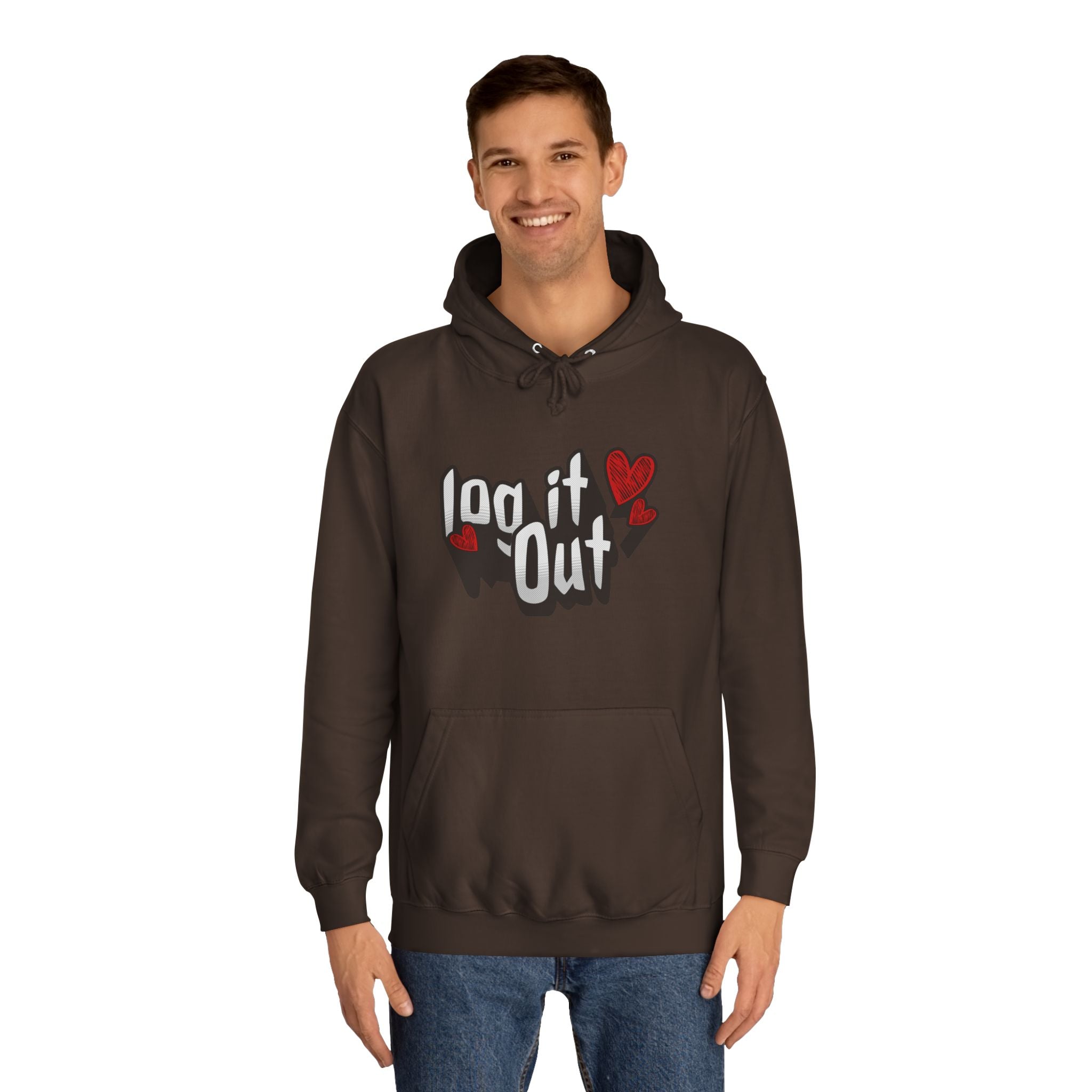 Trendy Log it out Hoodie, Cozy Unisex Sweatshirt, Perfect Gift, Casual Wear, Comfortable Hoodie for Everyday Use