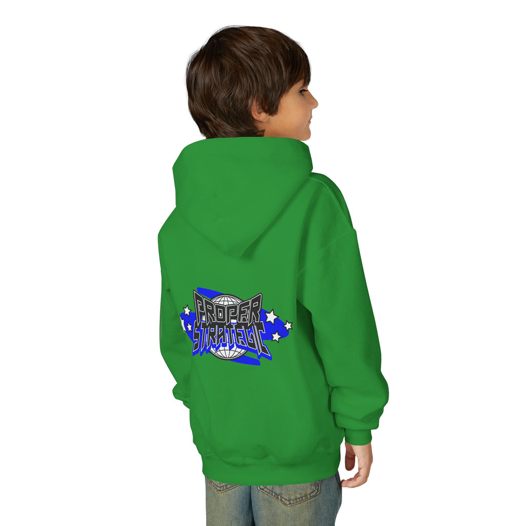 Youth Hoodie — 'Strategic' Graphic Pullover for Kids