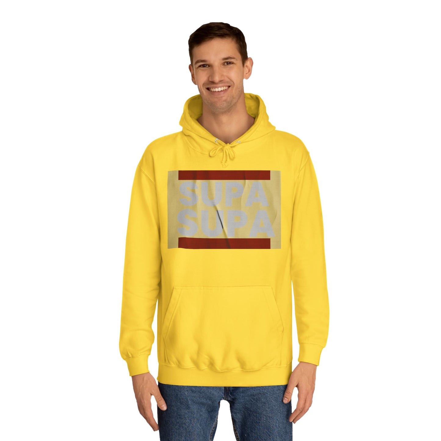 Unisex Hoodie with 'SUPA SUPA' Design, Cool Casual Wear, Perfect, Gifts for Graduates, Cozy Layering