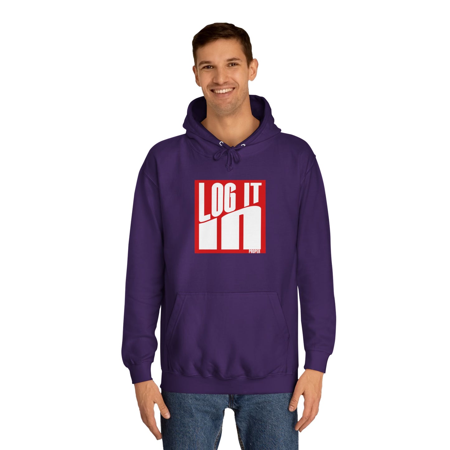 Unisex Log it in Hoodie - Trendy Campus Style, Casual Wear, Cozy Gift, Comfortable Lounge Hoodie, Essentials