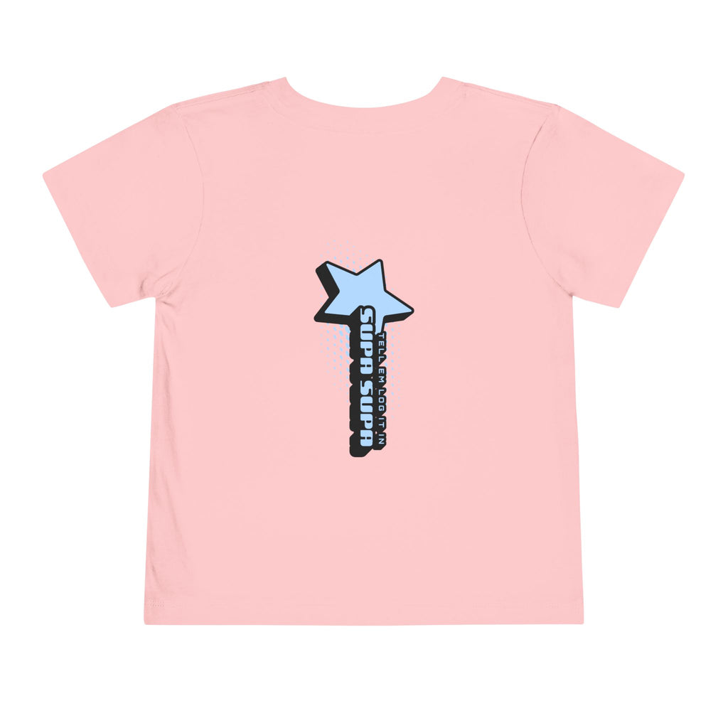 Toddler Tee — Blue Star "Tell em log it in" Graphic