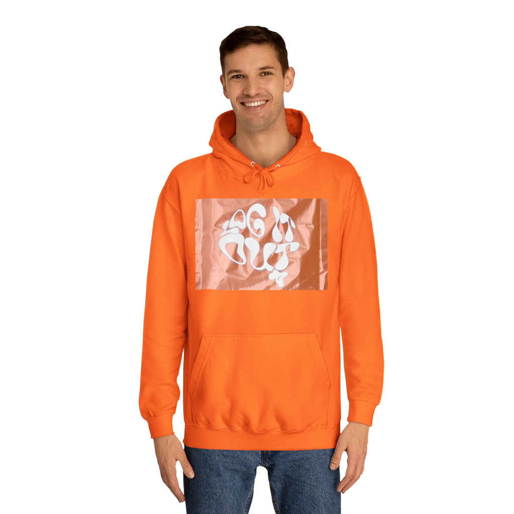 Cozy Unisex 'LOG IT OUT' Hoodie with Abstract Design, Sweatshirt, Graphic Hoodie, Casual Wear, Perfect Fit