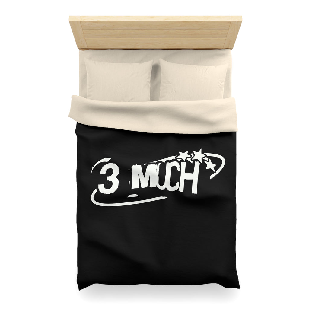 Duvet Cover — '3 Much' Bold Graphic Black Microfiber Duvet