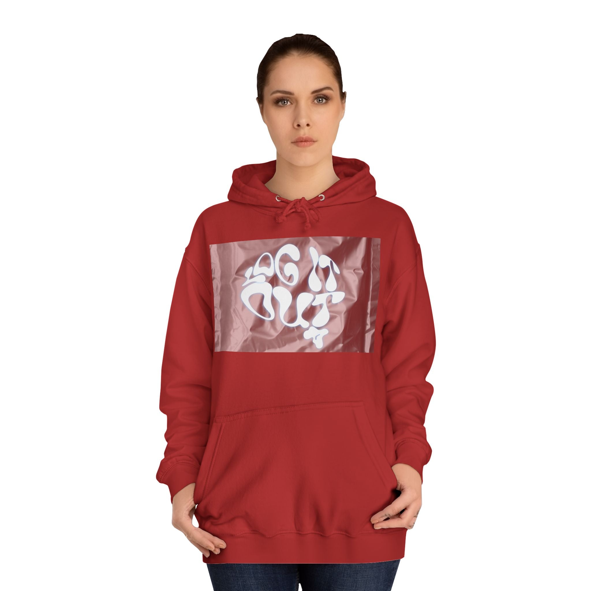 Cozy Unisex 'LOG IT OUT' Hoodie with Abstract Design, Sweatshirt, Graphic Hoodie, Casual Wear, Perfect Fit