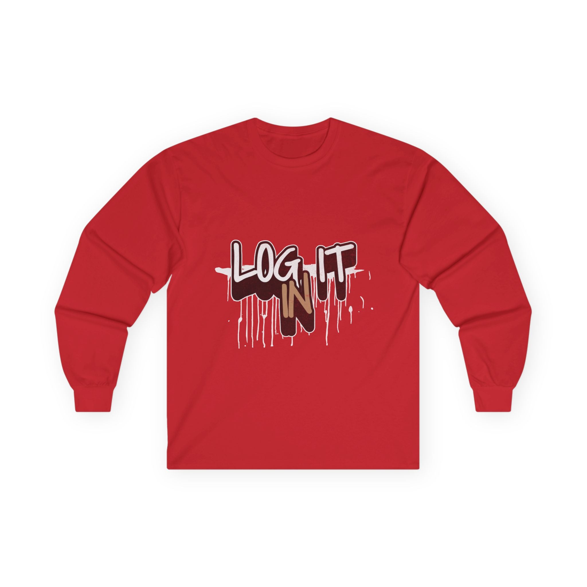 Log It In Long Sleeve Tee — Graffiti Drip Streetwear Top