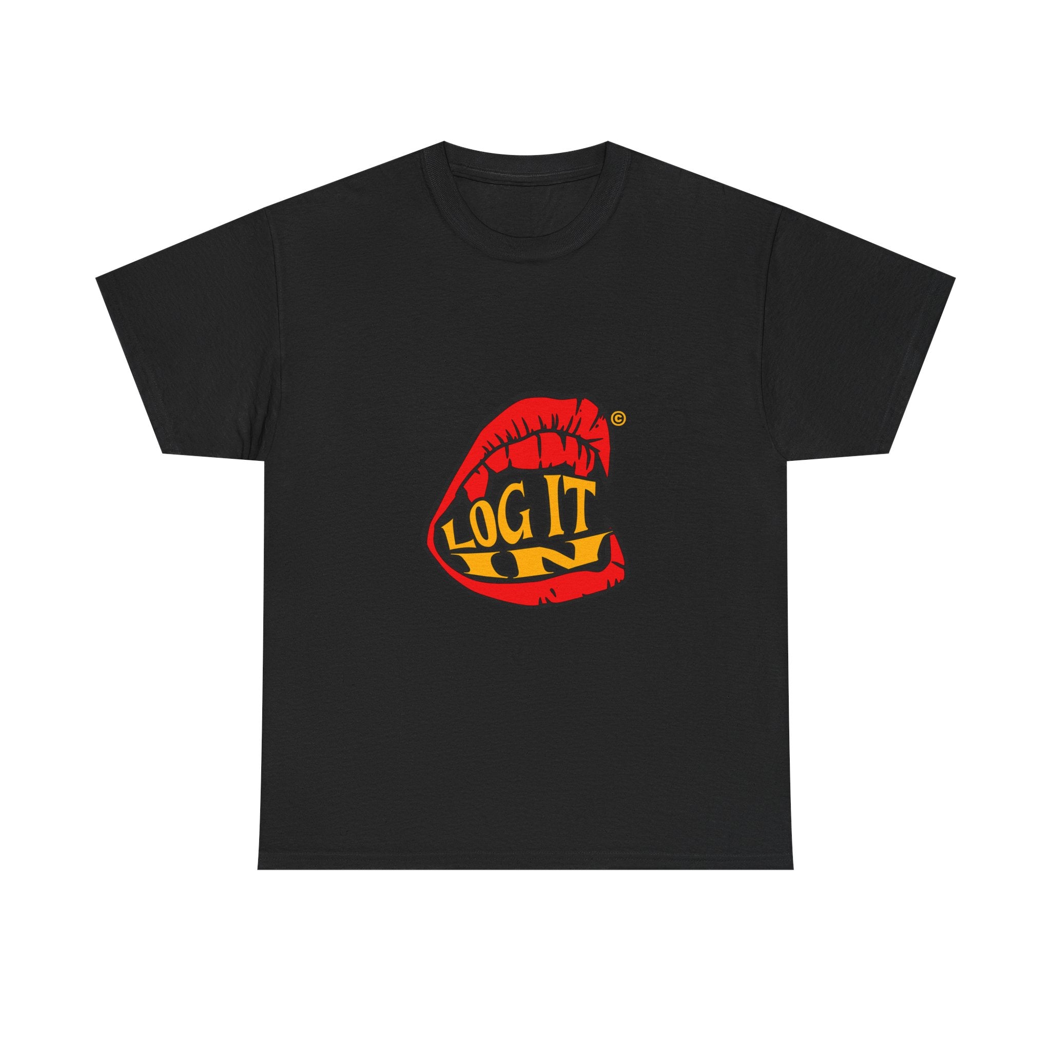 T-Shirt — Bold Logo "Log It in" Graphic Tee