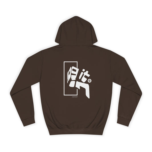 Unisex Log it in Hoodie with Bold Graphic, Casual Wear, Custom Apparel, Gift, Trendy Streetwear